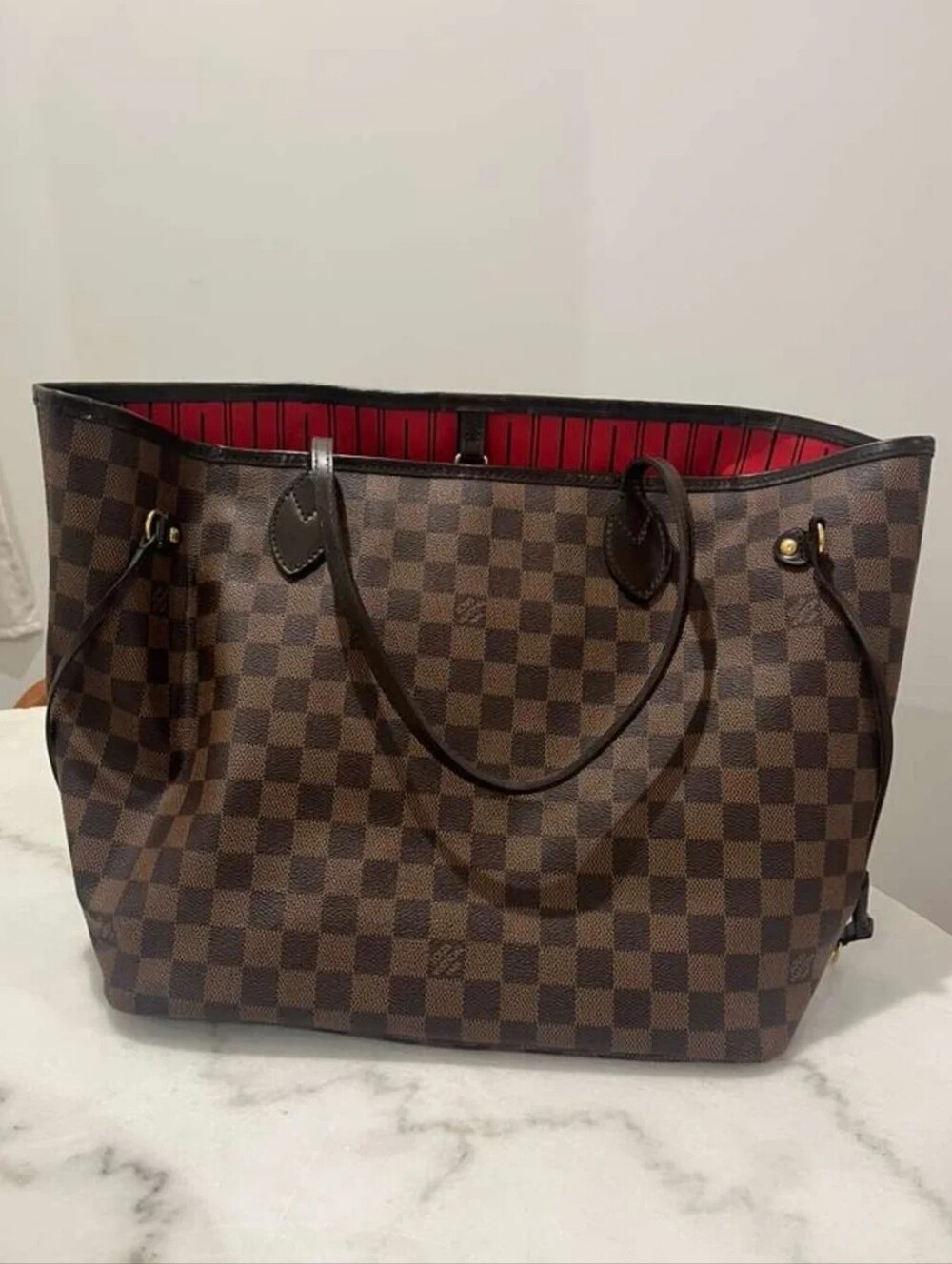 Louis Vuitton Neverfull MM Damier Ebene Tote EUC